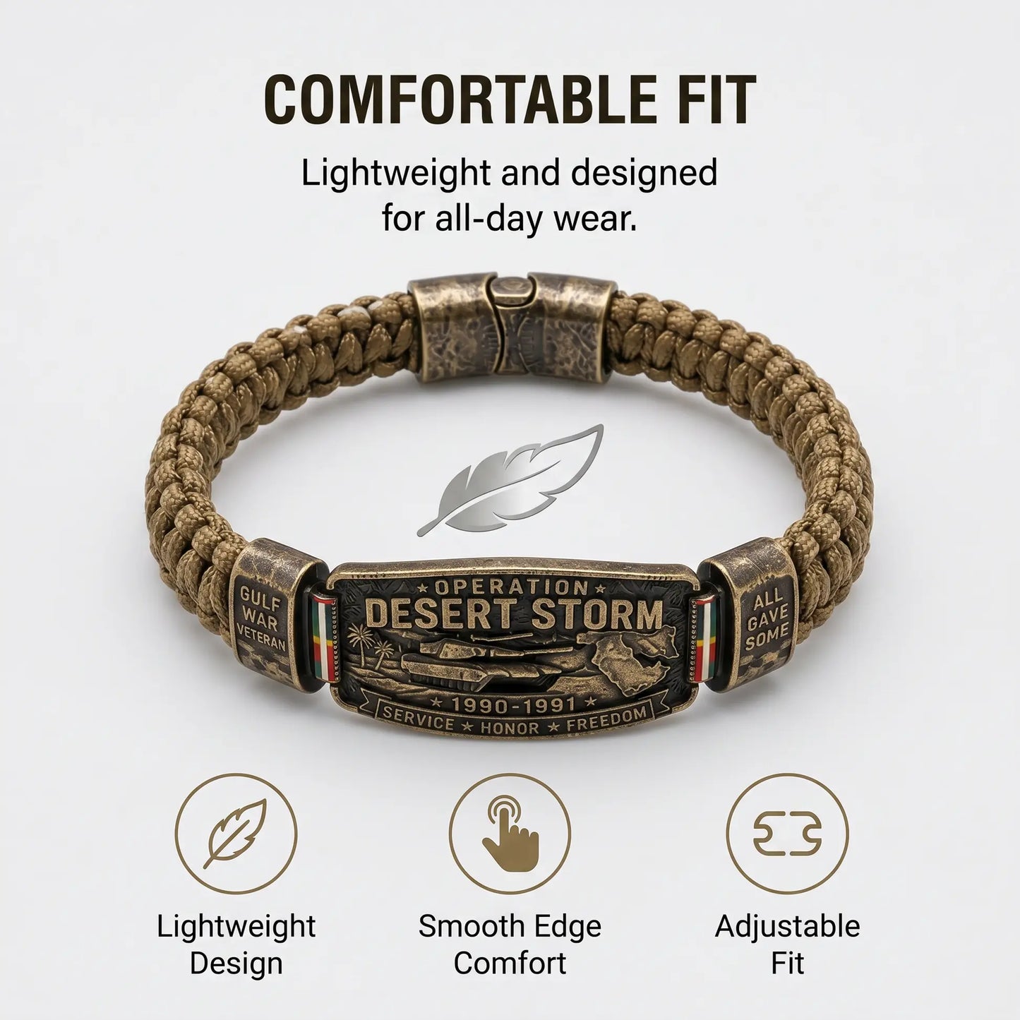 Operation Desert Storm Veteran Bracelet – Gulf War Paracord Keepsake