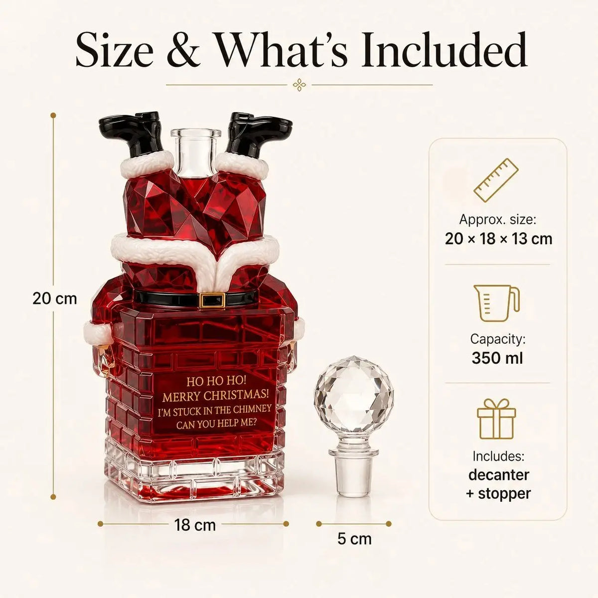🎅 Santa Stuck in the Chimney Decanter | Festive Christmas Bar Decor