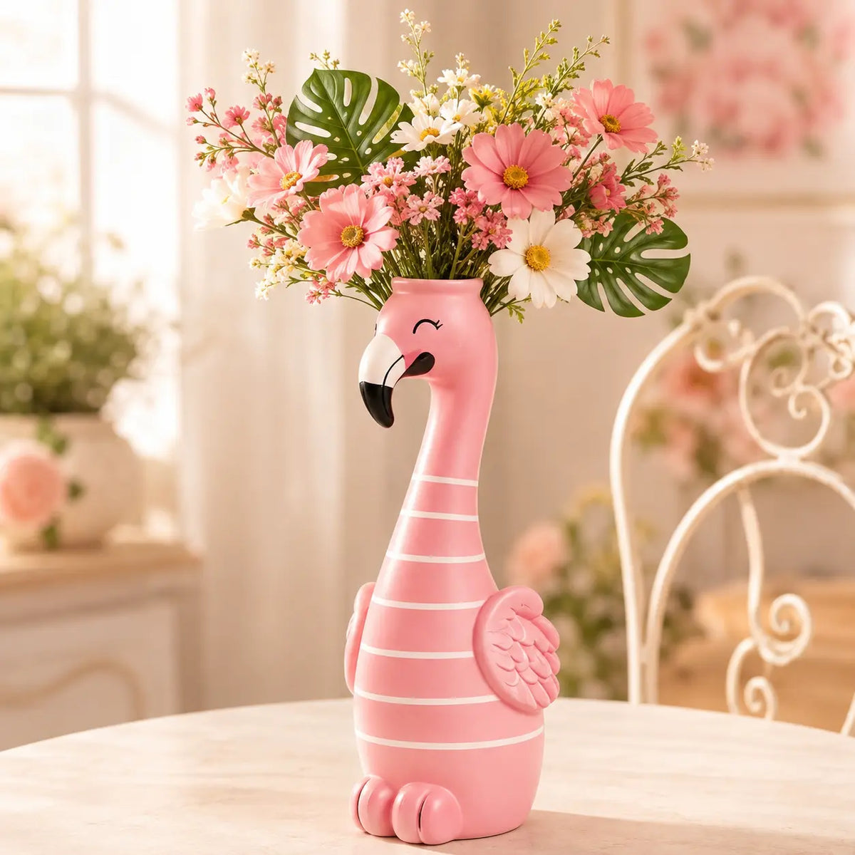 🦩 Cute Flamingo Figurine Vase | 5-Style Tropical Tabletop Decor