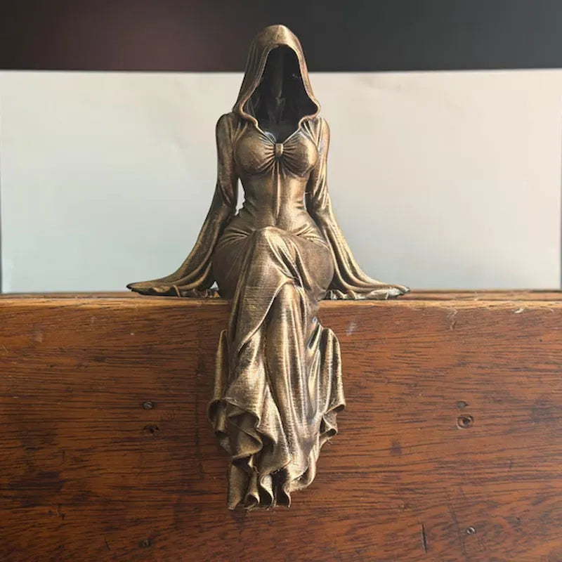 Gothic Lady Reaper - Ethereal Hooded Figure Sculpture
