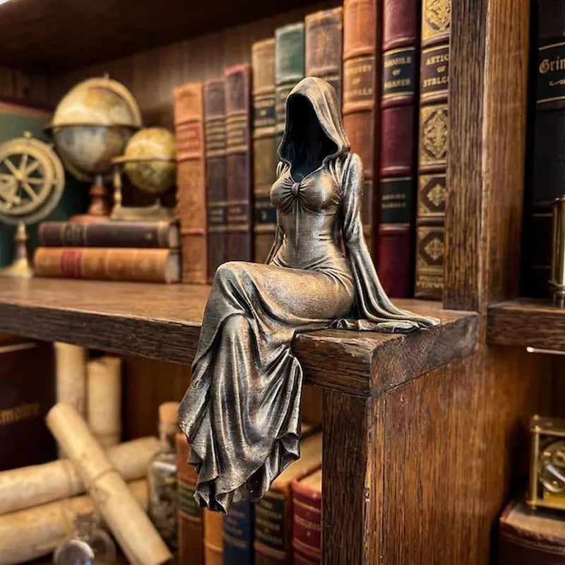 Gothic Lady Reaper - Ethereal Hooded Figure Sculpture