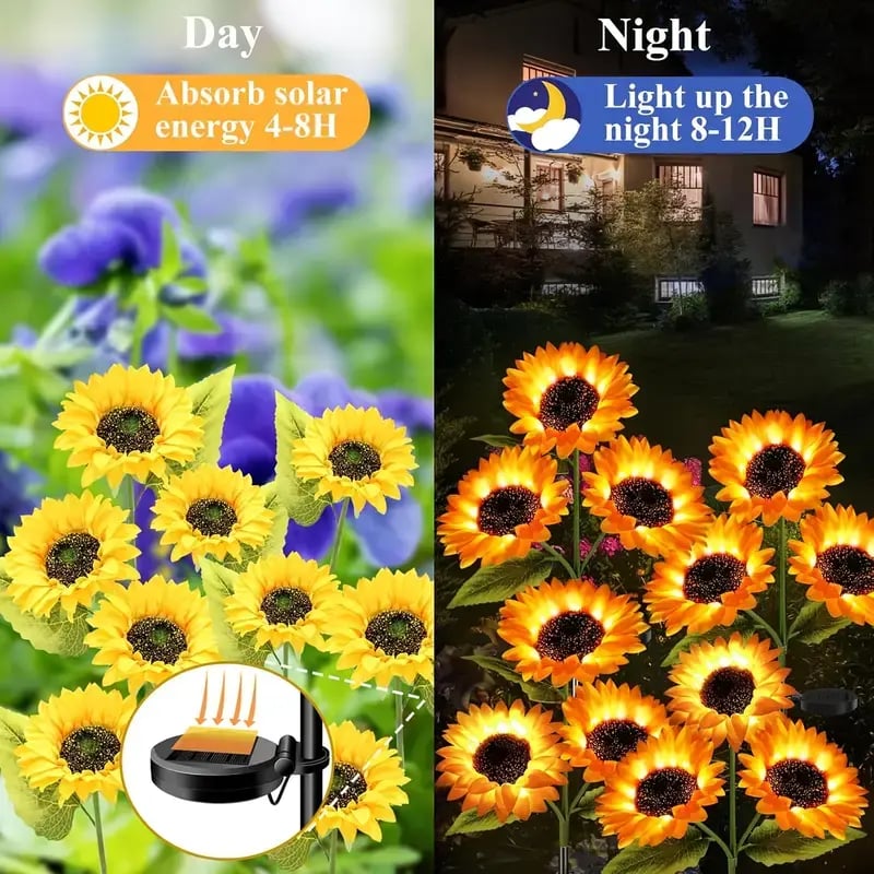 Solar Sunflower Lights – Automatic Dusk-to-Dawn Garden Glow