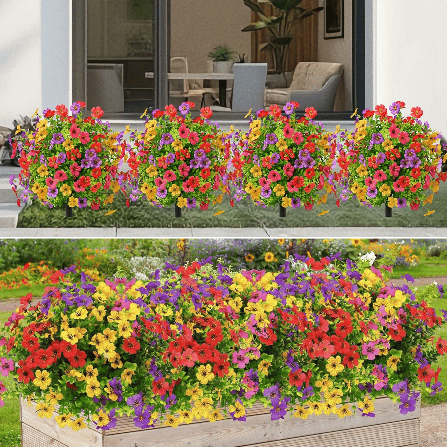 Outdoor/Indoor UV Resistant & Waterproof Artificial Flower Decor