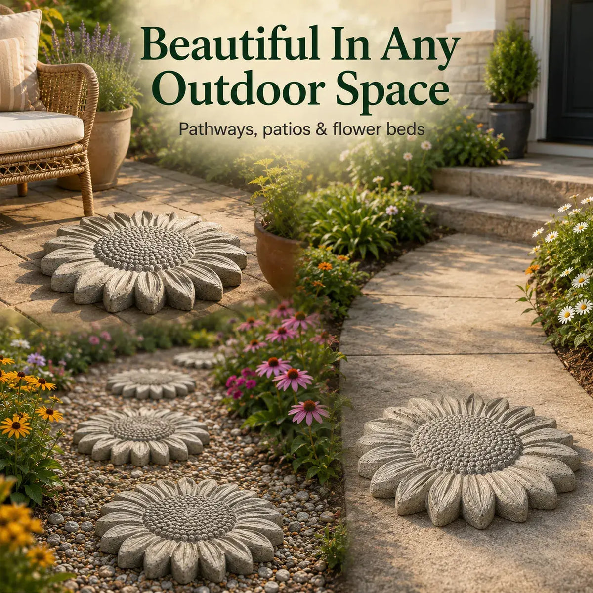 🌻 Reusable Garden Art Mold – Create Unique Stepping Stones for Your Garden