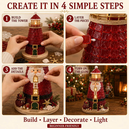 🎄 DIY Lighted Christmas Lighthouse Kit Collection | Sea Glass-Style Holiday Craft Gift