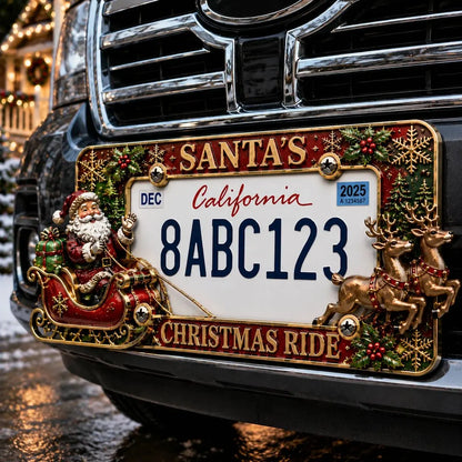🎄 Christmas License Plate Frame | Festive Holiday Car & Truck Decor