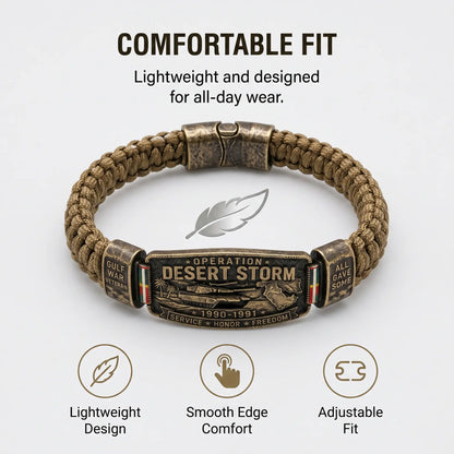 Operation Desert Storm Veteran Bracelet – Gulf War Paracord Keepsake
