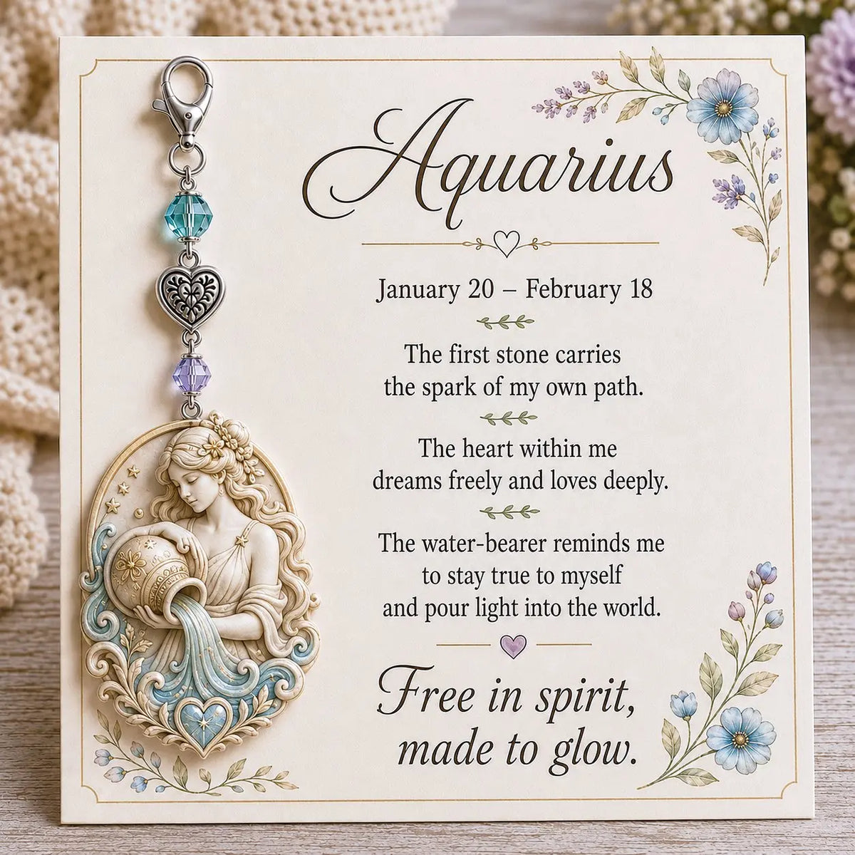 ✨ Personalized Zodiac Birthstone Keychain Keepsake | Meaningful Star Sign Gift for Her