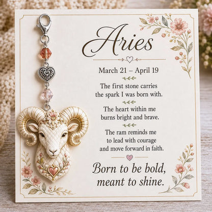 ✨ Personalized Zodiac Birthstone Keychain Keepsake | Meaningful Star Sign Gift for Her