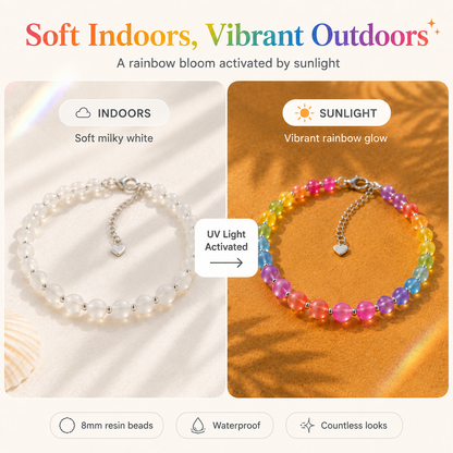 Dopamine UV Reactive Rainbow Beaded Jewelry Collection