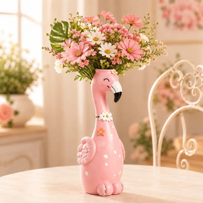 🦩 Cute Flamingo Figurine Vase | 5-Style Tropical Tabletop Decor