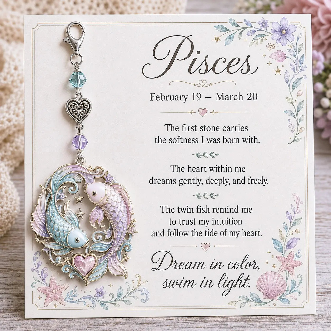 ✨ Personalized Zodiac Birthstone Keychain Keepsake | Meaningful Star Sign Gift for Her