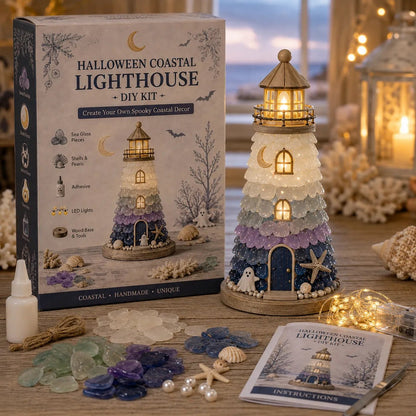 🌊 DIY 3D Sea Glass Lighthouse Kit | Light-Up Coastal Home Decor