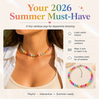 Dopamine UV Reactive Rainbow Beaded Jewelry Collection