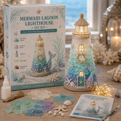 🌊 DIY 3D Sea Glass Lighthouse Kit | Light-Up Coastal Home Decor
