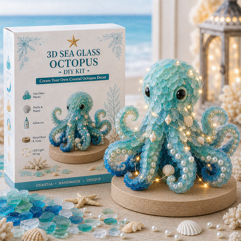 🌊 DIY 3D Sea Glass Art Kit – Coastal Light-Up Holiday Decor Collection