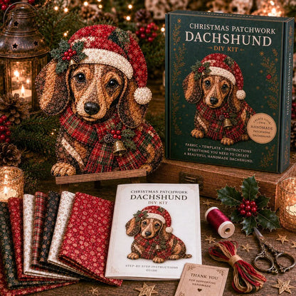 🎄 Christmas Patchwork Fabric DIY Kit – Handmade Holiday Decor