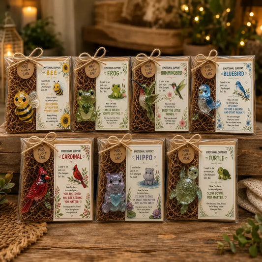 💌 Emotional Support Animal Gift Set – Cute Comfort Keepsake with Card
