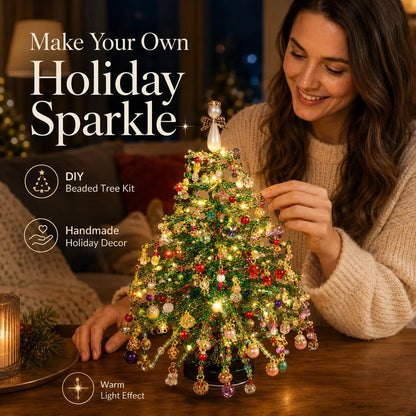 🎄 DIY Beaded Christmas Tree Kit – Sparkling Tabletop Holiday Decor
