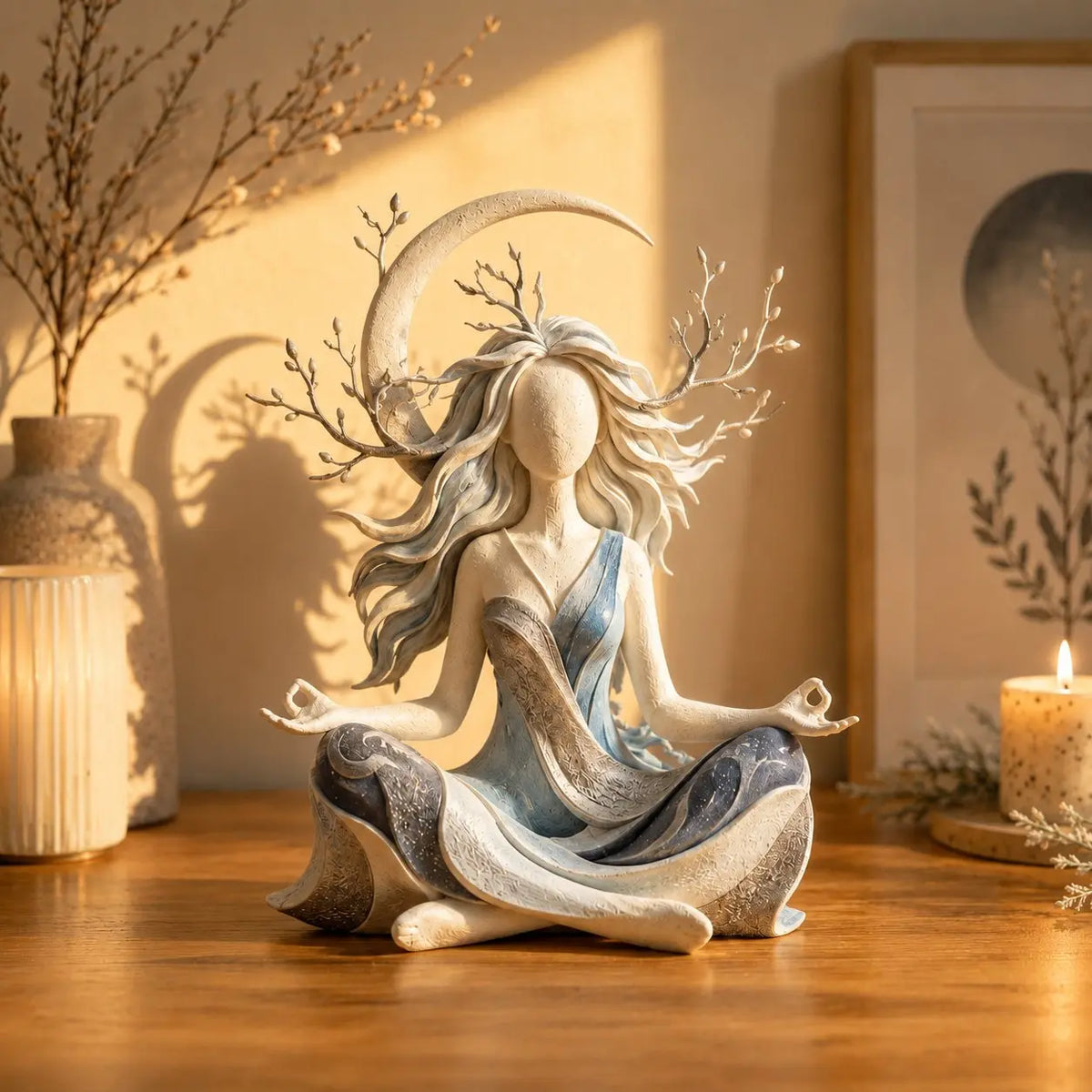 🌙 Inner Harmony Goddess Sculptural Figurine – Calming Home Decor & Meaningful Gift