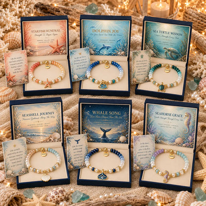 🌊 Limited Edition Ocean Meaning Bracelet Set | Coastal Gift Jewelry