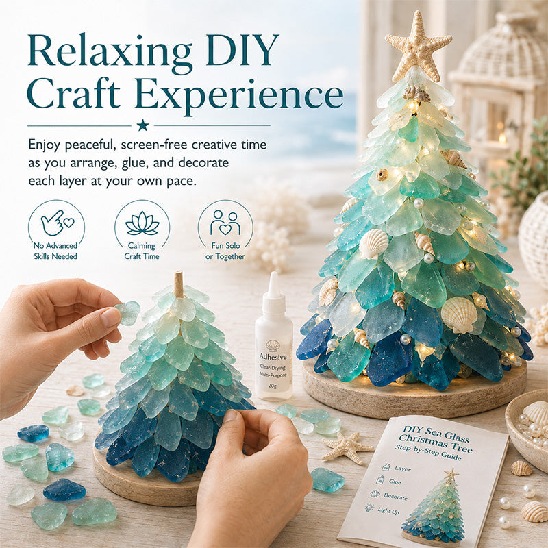 🌊 DIY 3D Sea Glass Art Kit – Coastal Light-Up Holiday Decor Collection