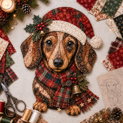 🎄 Christmas Patchwork Fabric DIY Kit – Handmade Holiday Decor