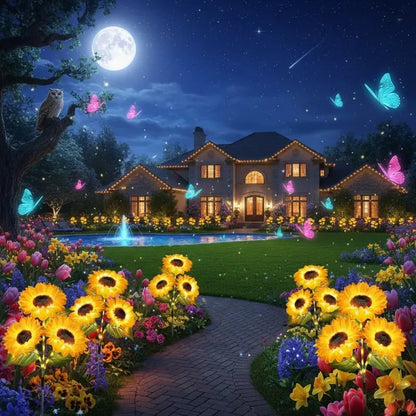 Solar Sunflower Lights – Automatic Dusk-to-Dawn Garden Glow