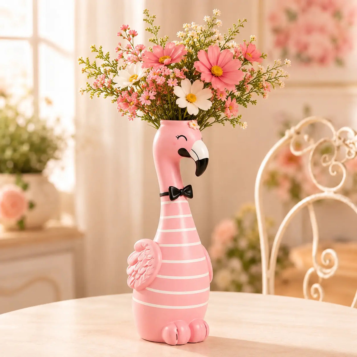 🦩 Cute Flamingo Figurine Vase | 5-Style Tropical Tabletop Decor