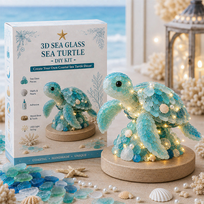 🌊 DIY 3D Sea Glass Art Kit – Coastal Light-Up Holiday Decor Collection