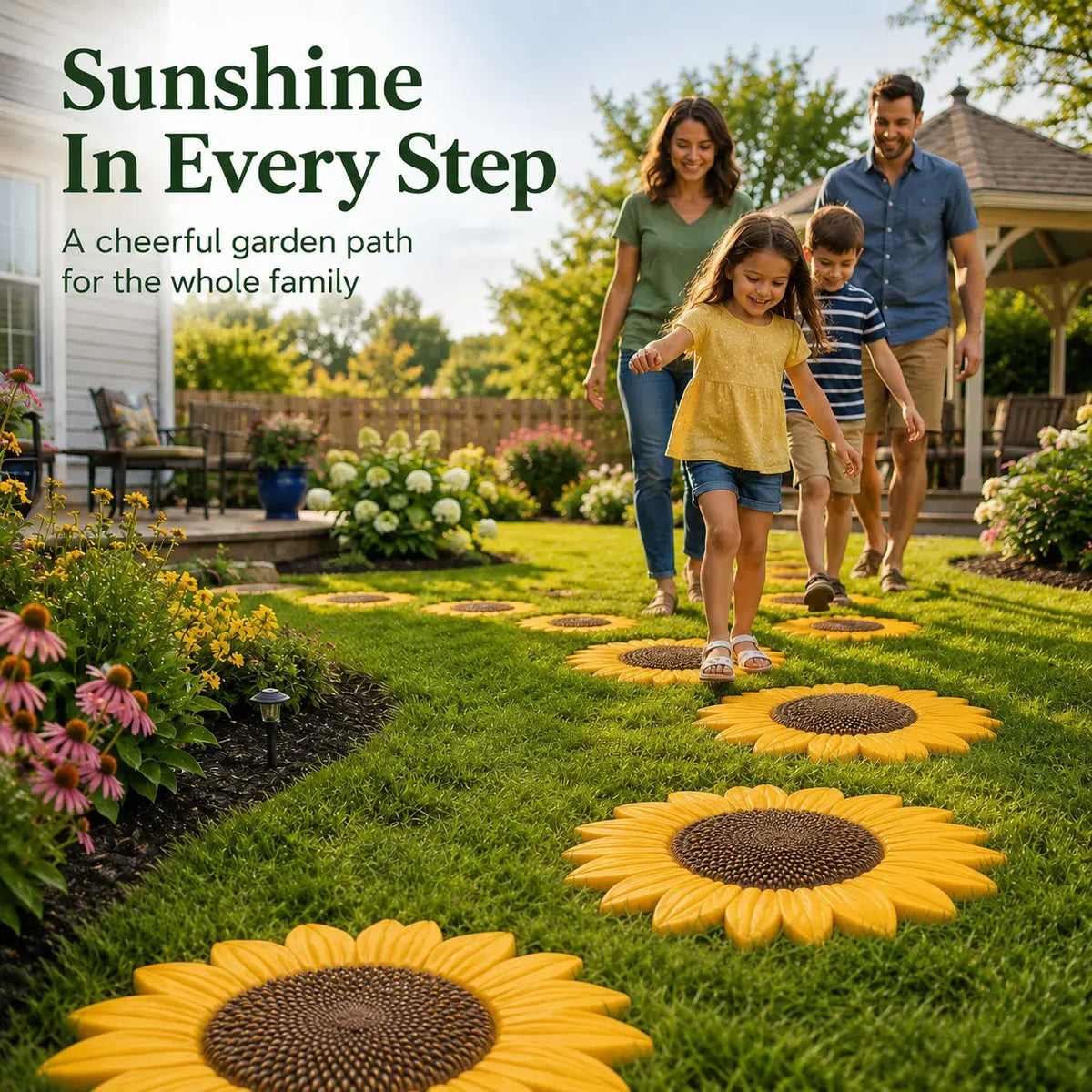 🌻 Reusable Garden Art Mold – Create Unique Stepping Stones for Your Garden