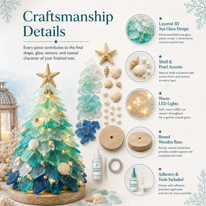 🌊 DIY 3D Sea Glass Art Kit – Coastal Light-Up Holiday Decor Collection