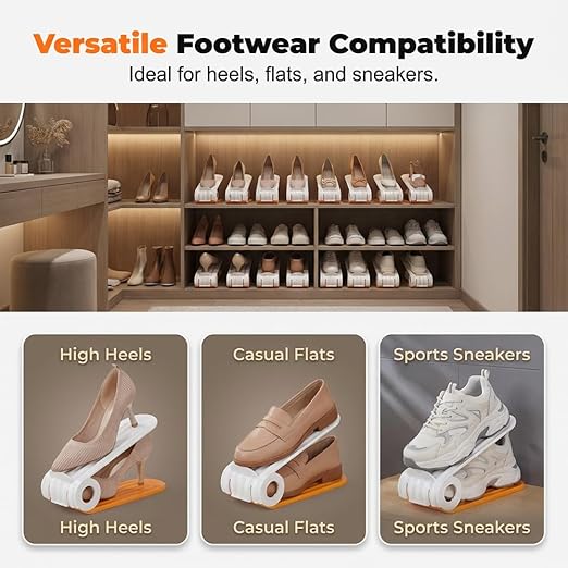 Space-Saving Adjustable Shoe Stacker – Organize Your Shoes Effortlessly