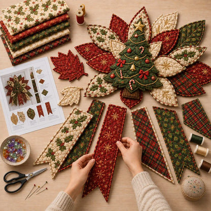 🎄 Quilted Christmas Door Hanging DIY Sewing Kit | Handmade Holiday Home Decor