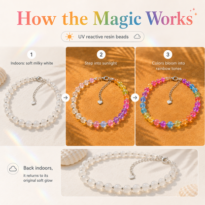 Dopamine UV Reactive Rainbow Beaded Jewelry Collection