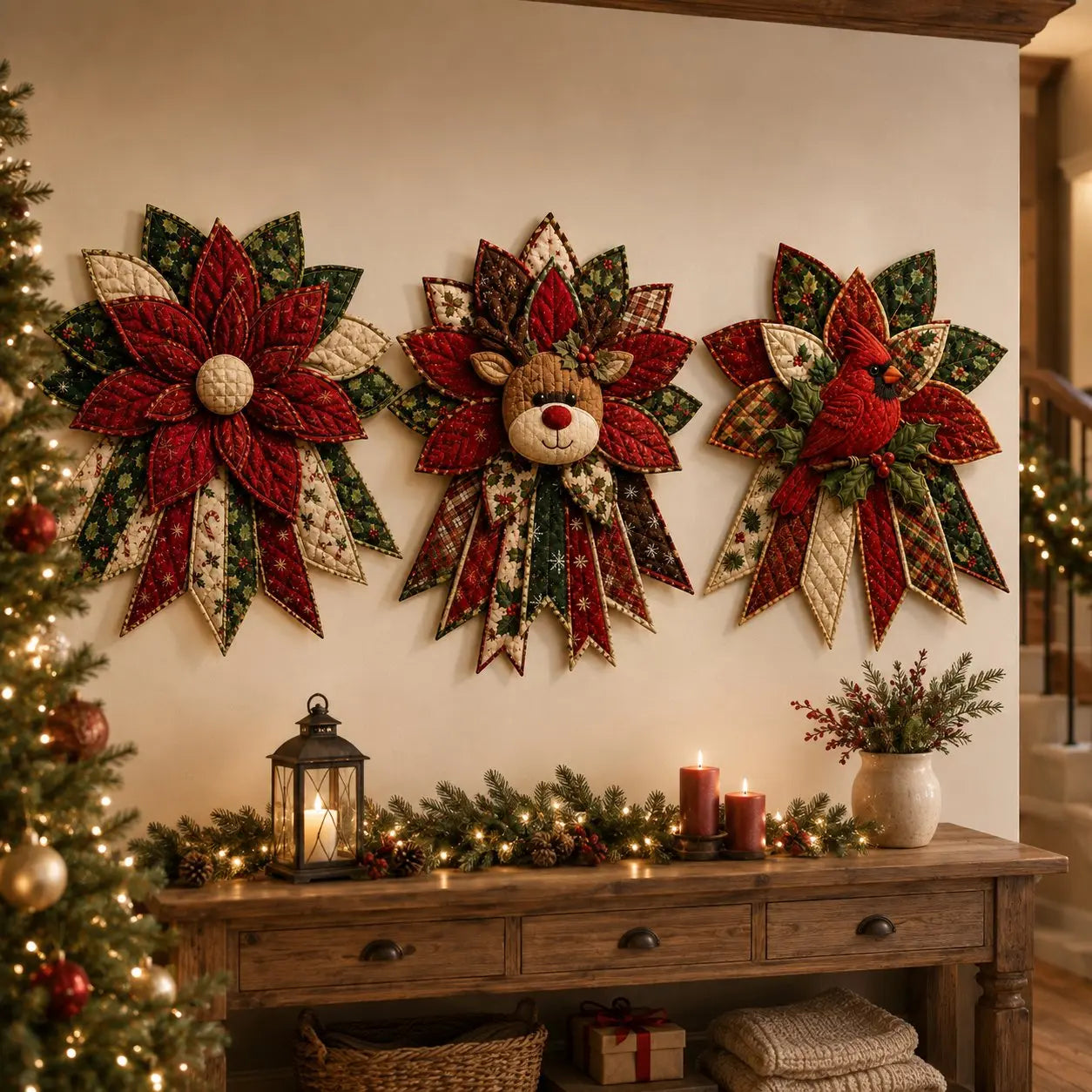 🎄 Quilted Christmas Door Hanging DIY Sewing Kit | Handmade Holiday Home Decor