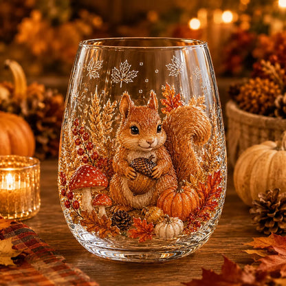 🍂 Autumn Harvest 3D Glass Cup Collection – Fall & Thanksgiving Drinkware