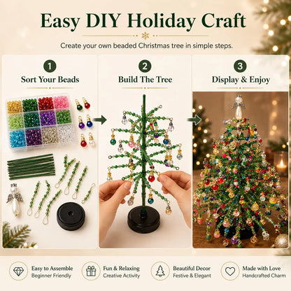 🎄 DIY Beaded Christmas Tree Kit – Sparkling Tabletop Holiday Decor