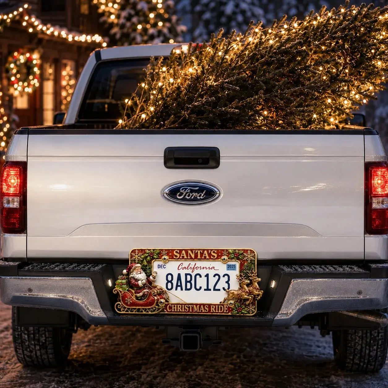 🎄 Christmas License Plate Frame | Festive Holiday Car & Truck Decor
