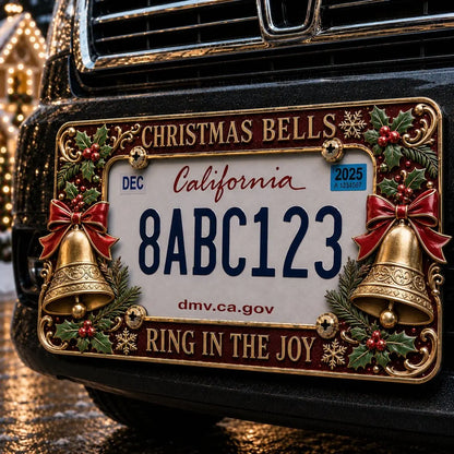 🎄 Christmas License Plate Frame | Festive Holiday Car & Truck Decor