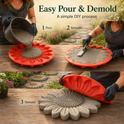🌻 Reusable Garden Art Mold – Create Unique Stepping Stones for Your Garden