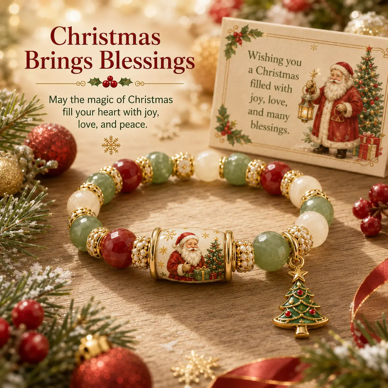 🎅 Santa Christmas Magic Bracelet – 2026 Limited Edition Holiday Keepsake