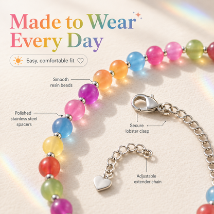 Dopamine UV Reactive Rainbow Beaded Jewelry Collection