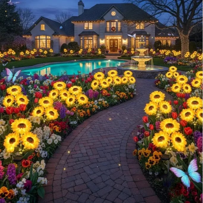 Solar Sunflower Lights – Automatic Dusk-to-Dawn Garden Glow