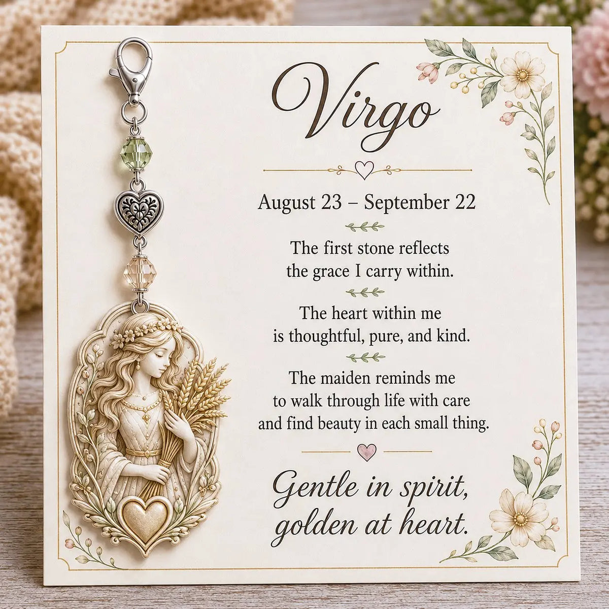 ✨ Personalized Zodiac Birthstone Keychain Keepsake | Meaningful Star Sign Gift for Her