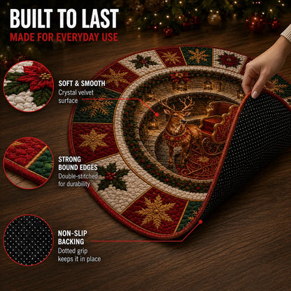 🎄Christmas 3D Optical Illusion Area Rug – Soft Festive Holiday Floor Decor