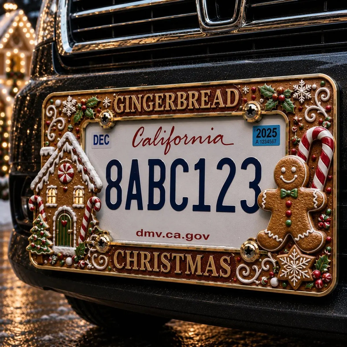🎄 Christmas License Plate Frame | Festive Holiday Car & Truck Decor