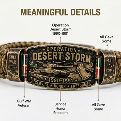Operation Desert Storm Veteran Bracelet – Gulf War Paracord Keepsake