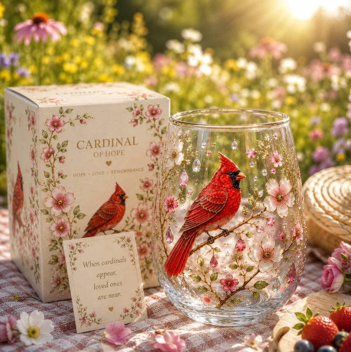 Cardinal of Hope Glass Cup