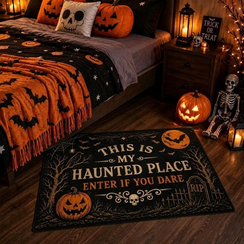 🎃🦇 Welcome to Your Haunted Haven – This Is My Haunted Place Halloween Door Sign